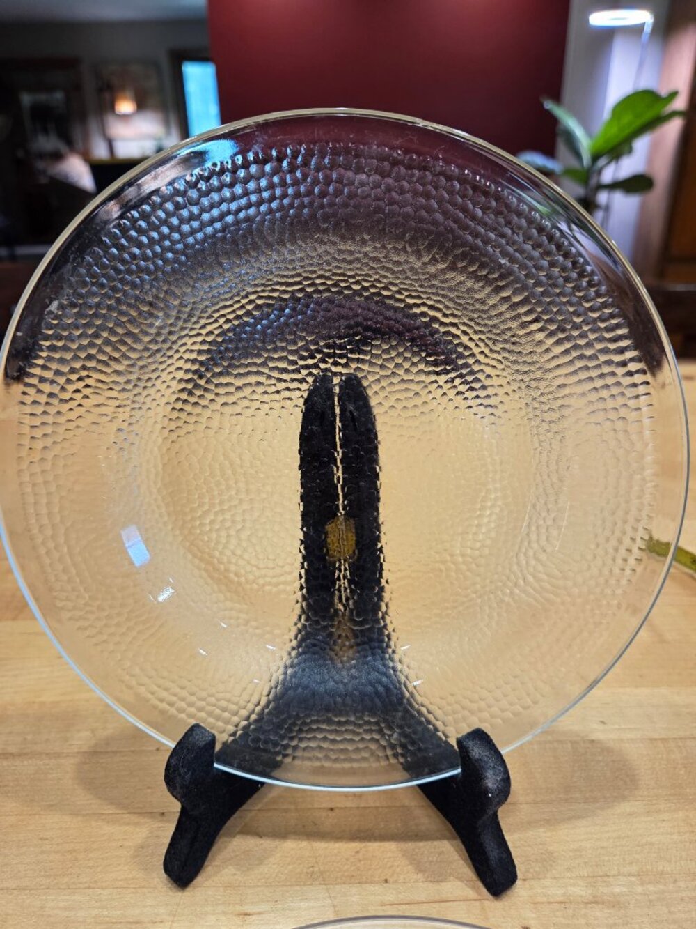 Vintage Indiana Glass Crystal Ice Salad Plates Set of 3 Clear Pebbled MCM - Picture 3 of 5